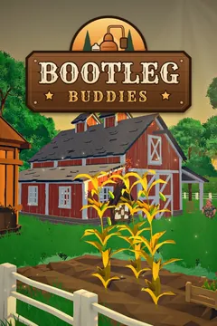 Steam library art: the library capsule, a cornfield and red barn with the Bootleg Buddies sign.